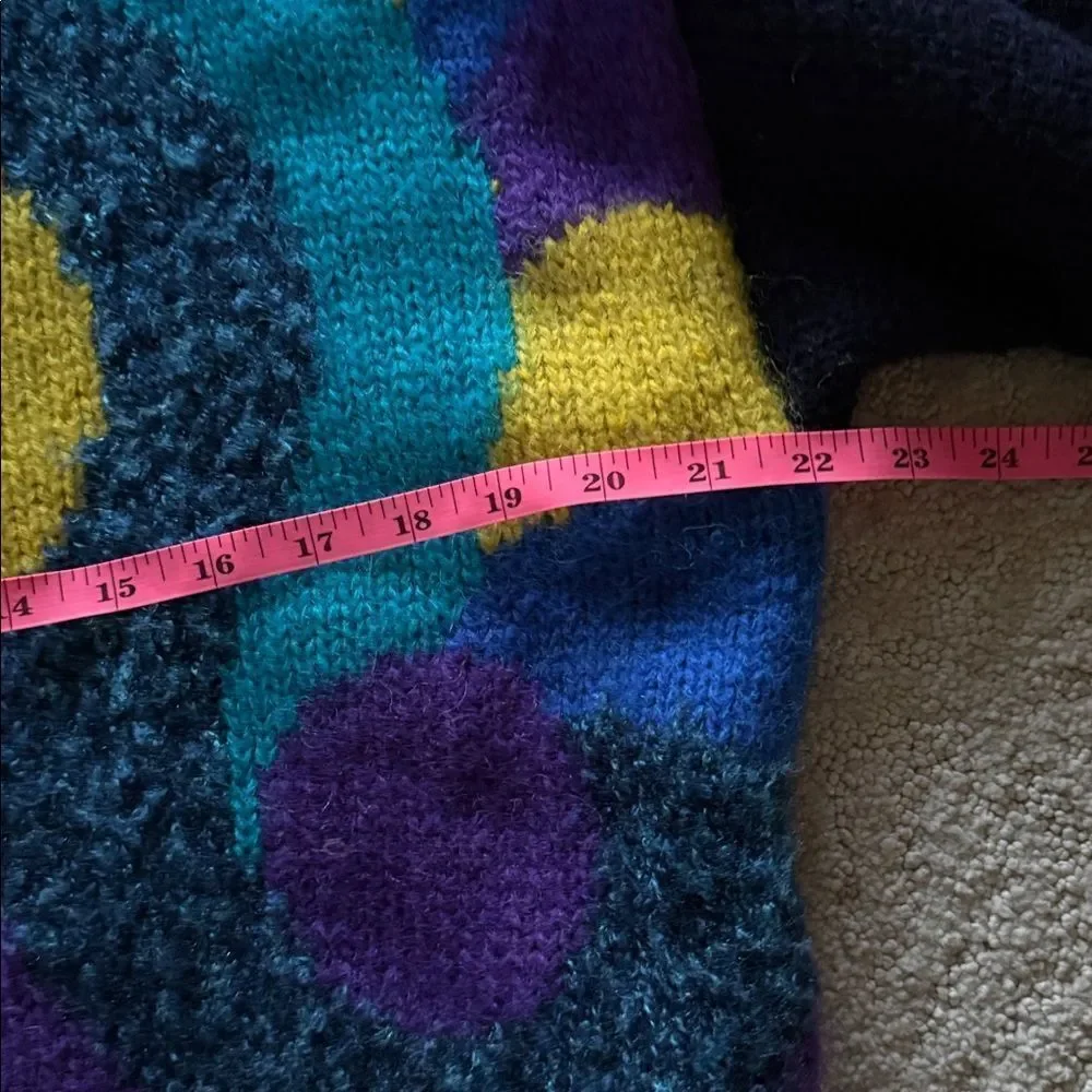 Van Gough Wool Mohair blend  Colorful Women's Sweater with Button-Up Design